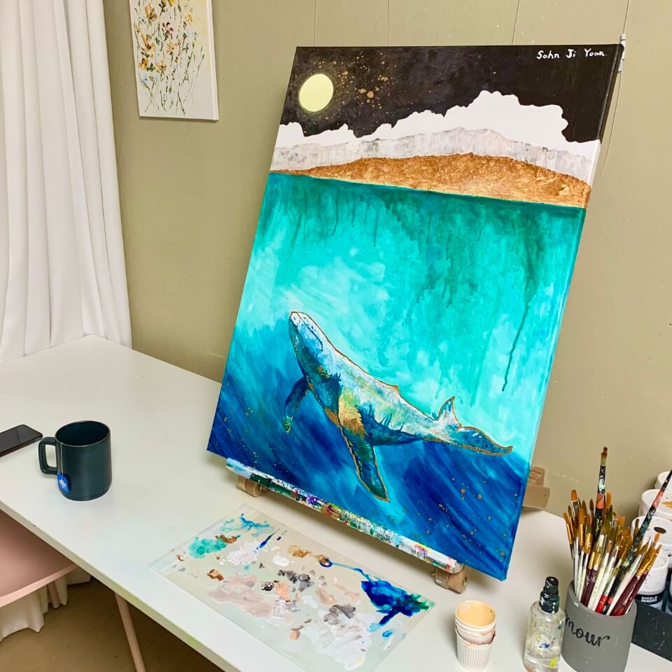 고래 그림 사진