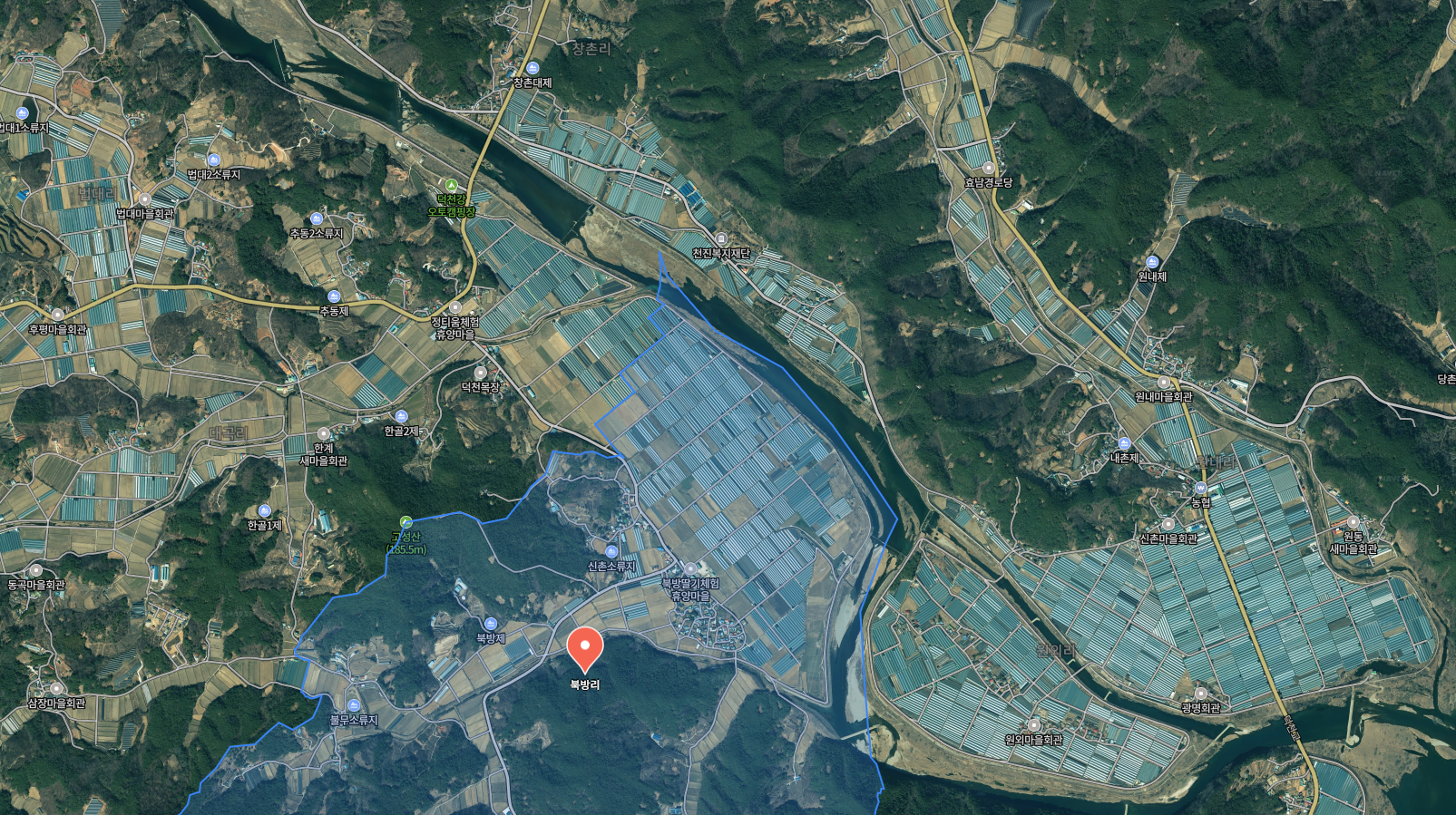 덕천강 하탄보 은어낚시 포인트 일대