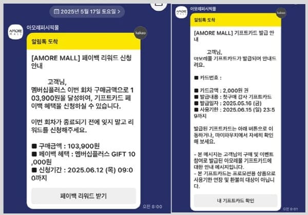 아모레페이백문자