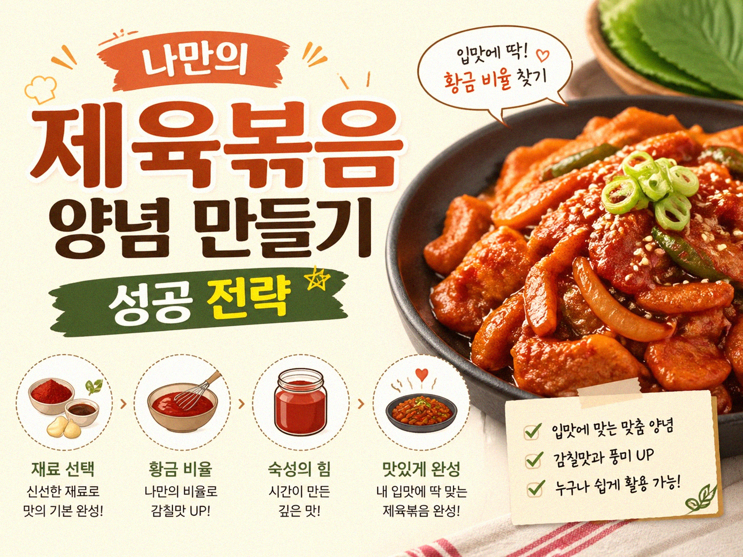 제육볶음 양념, 왜 이렇게 다를까? 내 입맛에 맞는 법 찾기