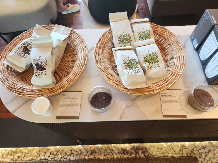 Packaged coffee sold at cafes