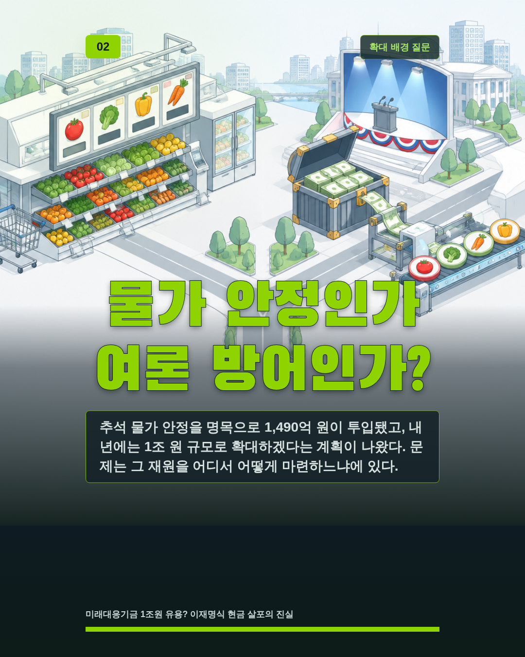 물가 안정인가 여론 방어인가?