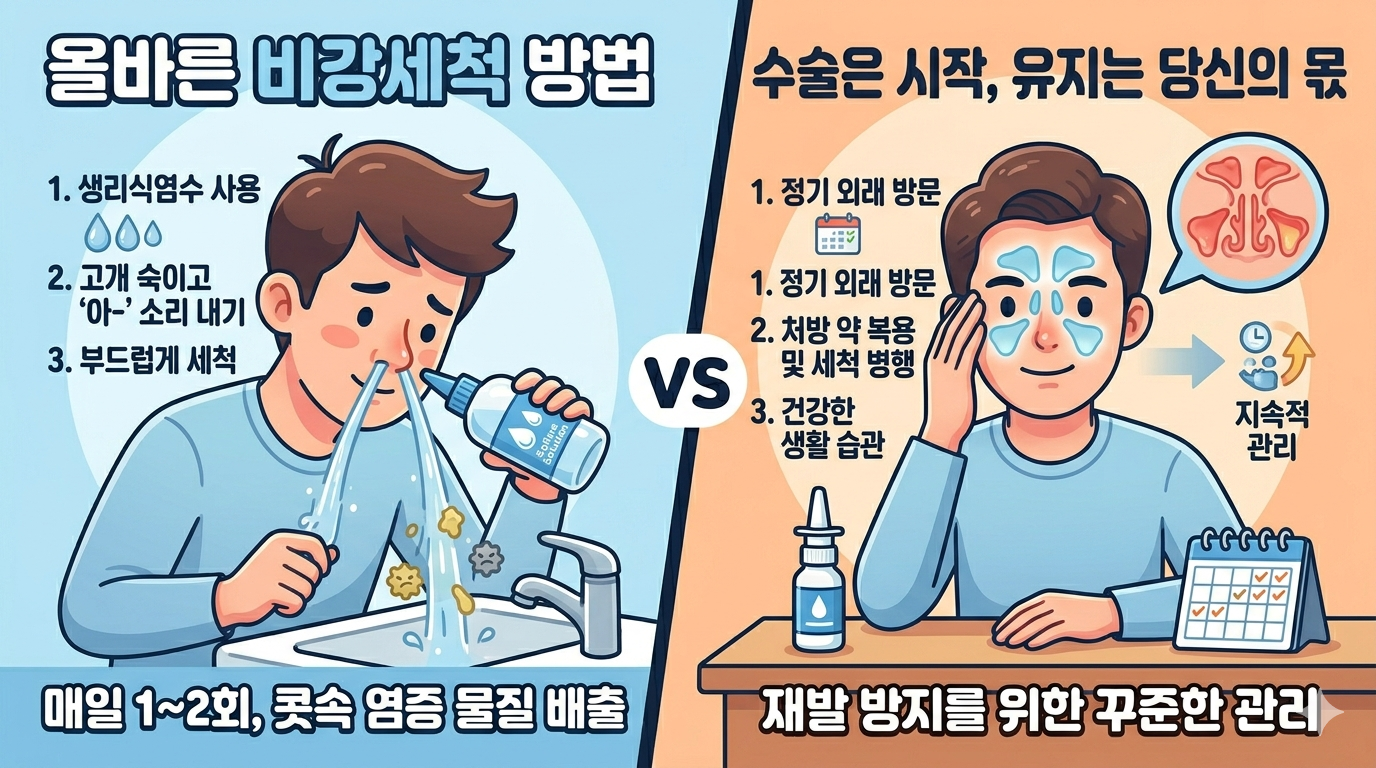 만성 부비동염(부비동염 증상, 비강 세척, 생물학적 제제)