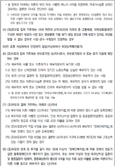 가정 해체 방지 별도 가구 특례