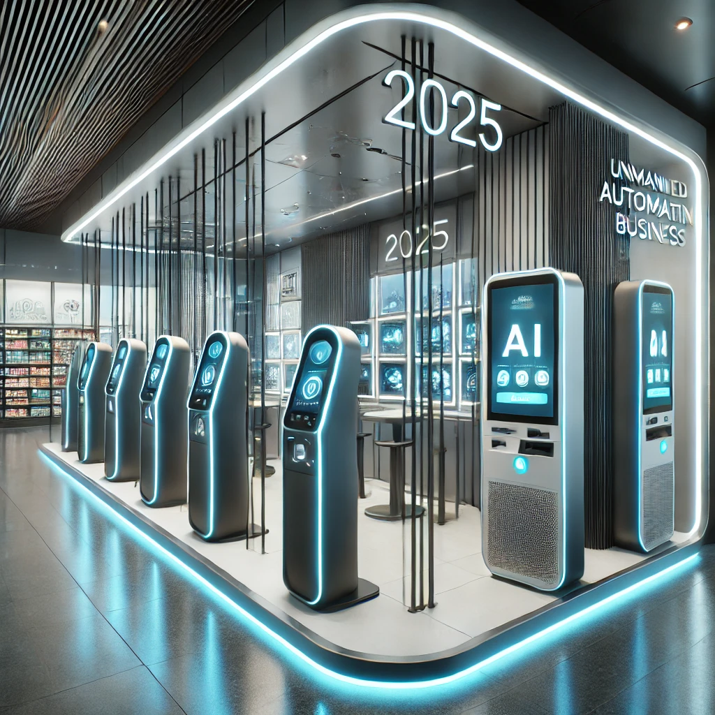 2025년 최신 무인창업 트렌드를 보여주는 스마트 매장 모습