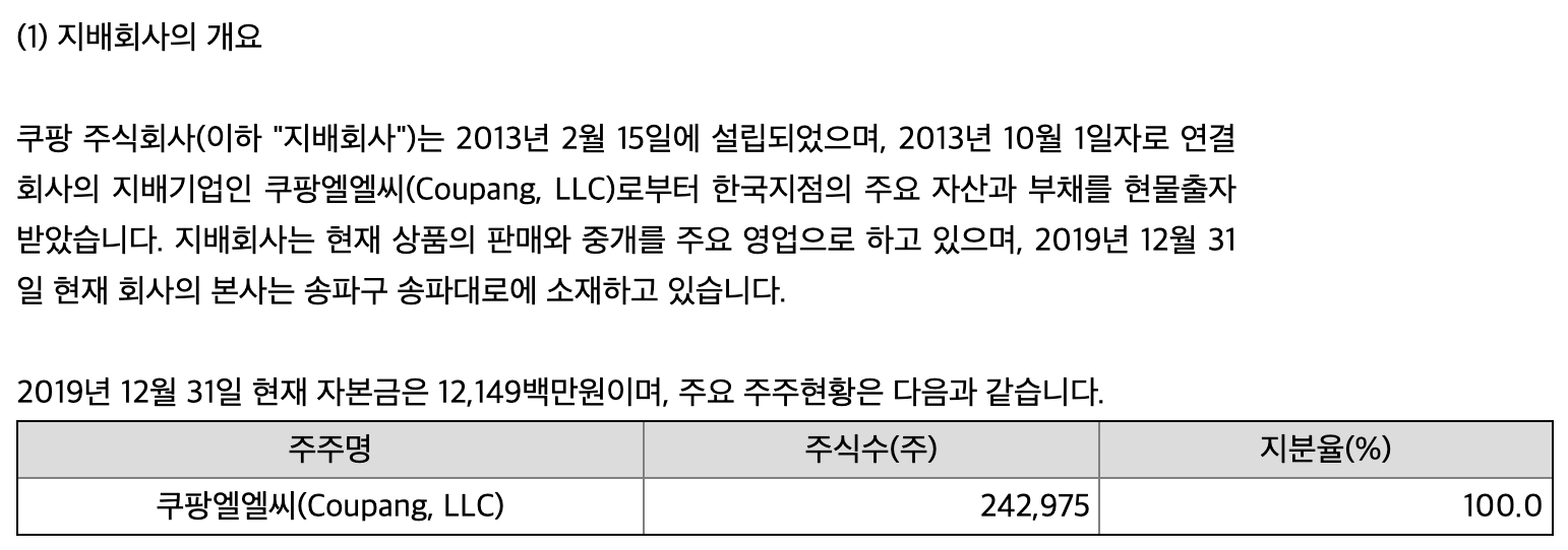 쿠팡 지분