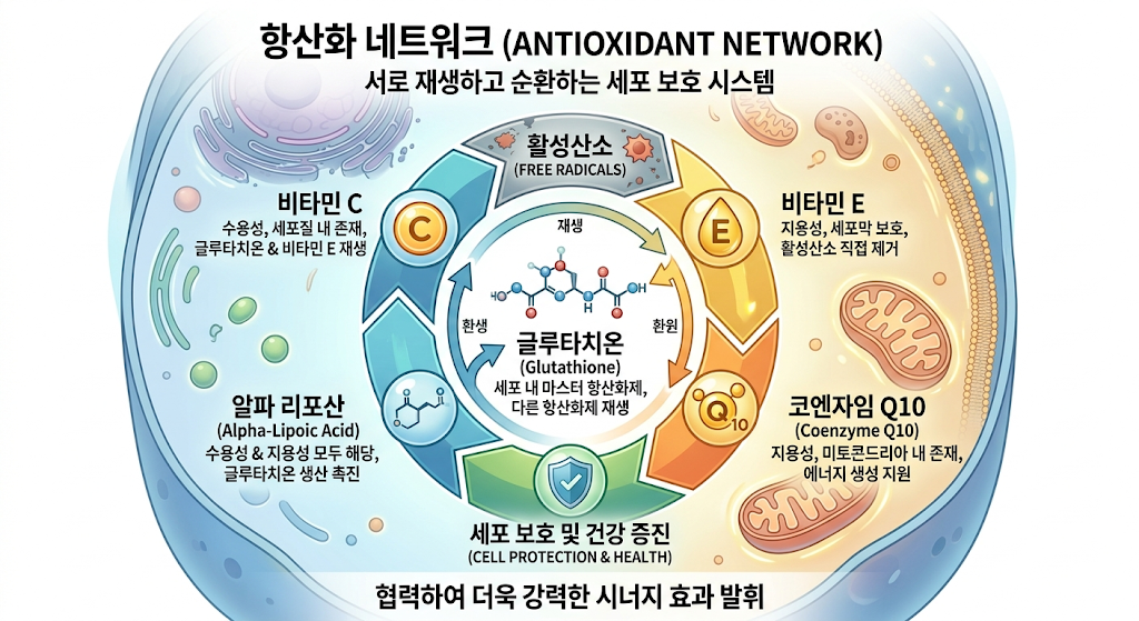 항산화 네트워크: 활성산소 완벽 방어법