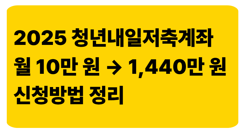 청년내일저축계좌 2025 ❘ 자격조건·지원내용·신청방법