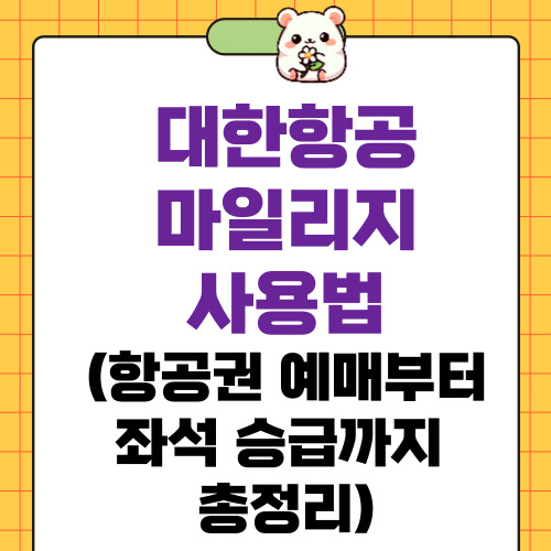 대한항공 마일리지 사용법