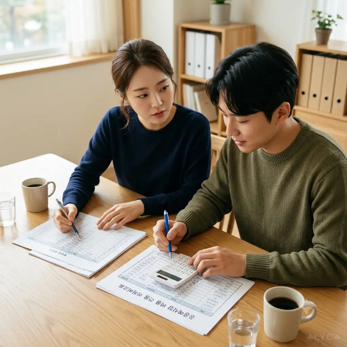 공공예식장 비용 견적을 계산하는 예비부부