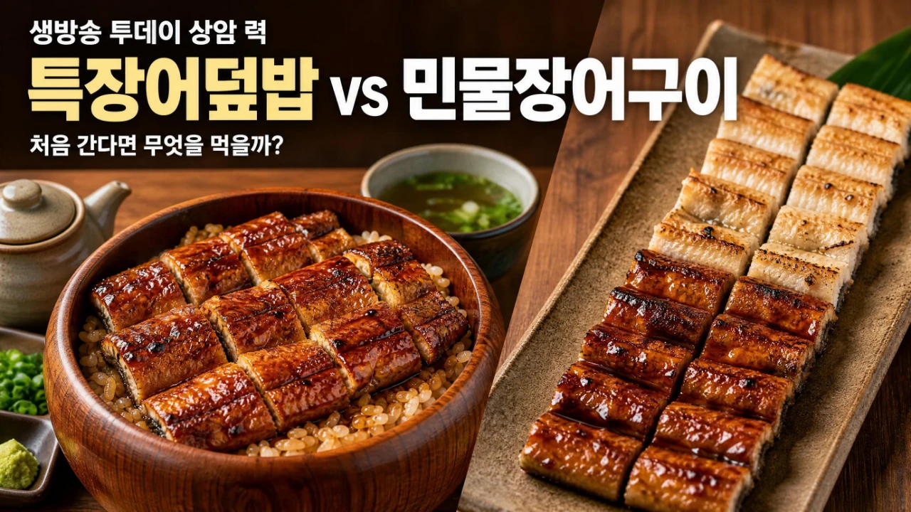 생방송 투데이 상암 력의 특장어덮밥과 민물장어구이를 소개하는 이미지