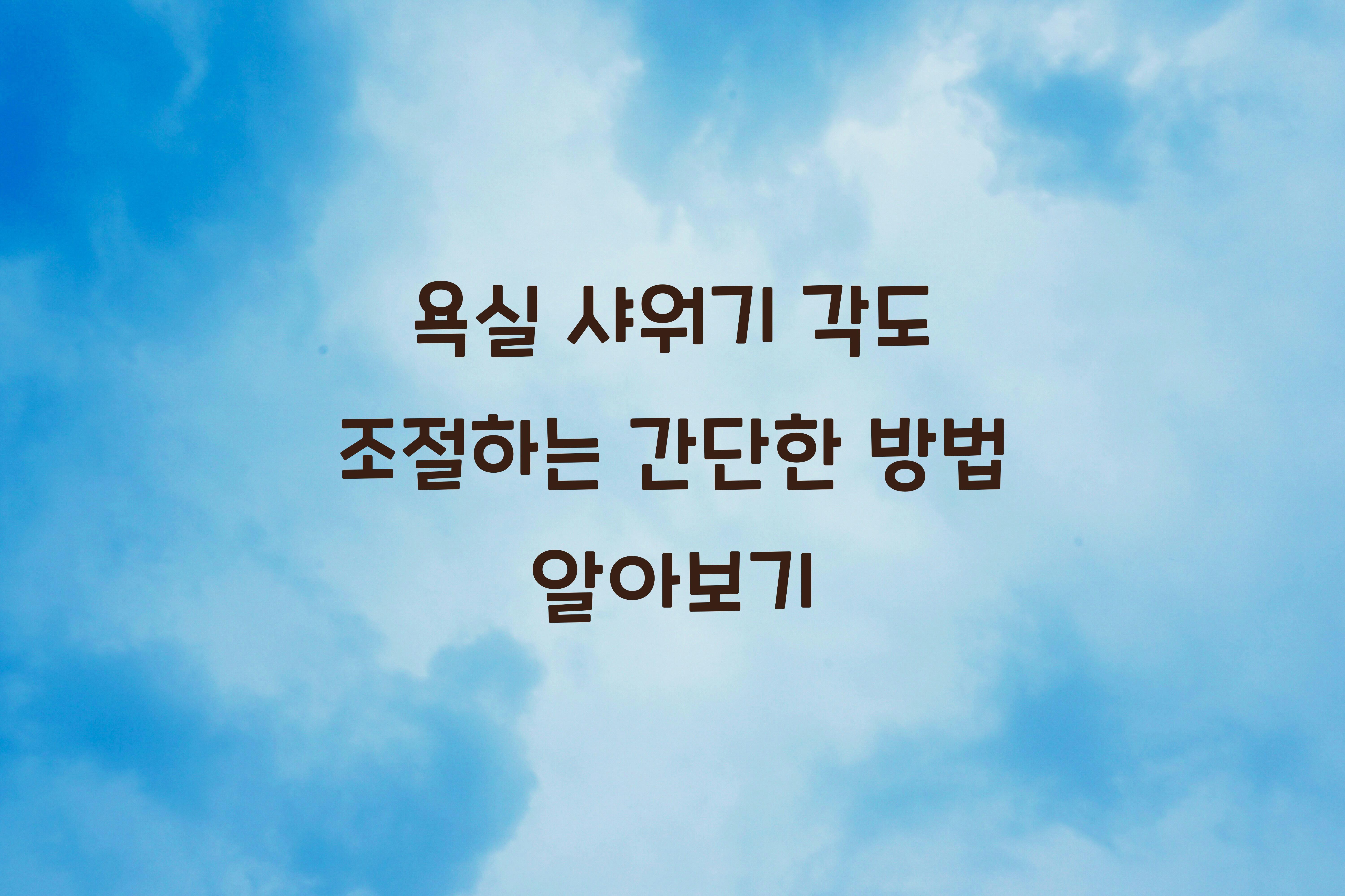 욕실 샤워기 각도 조절하는 간단한 방법