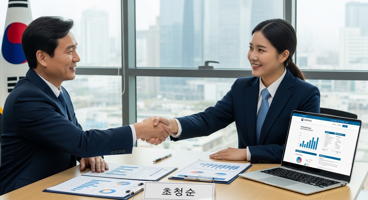 정부 정책자금 상담을 받는 소상공인 이미지