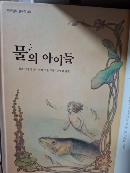 맑은 물속을 헤엄치는 소년과 거울에 비친 자신의 모습(A boy swimming in clear water and his reflection in the mirror)