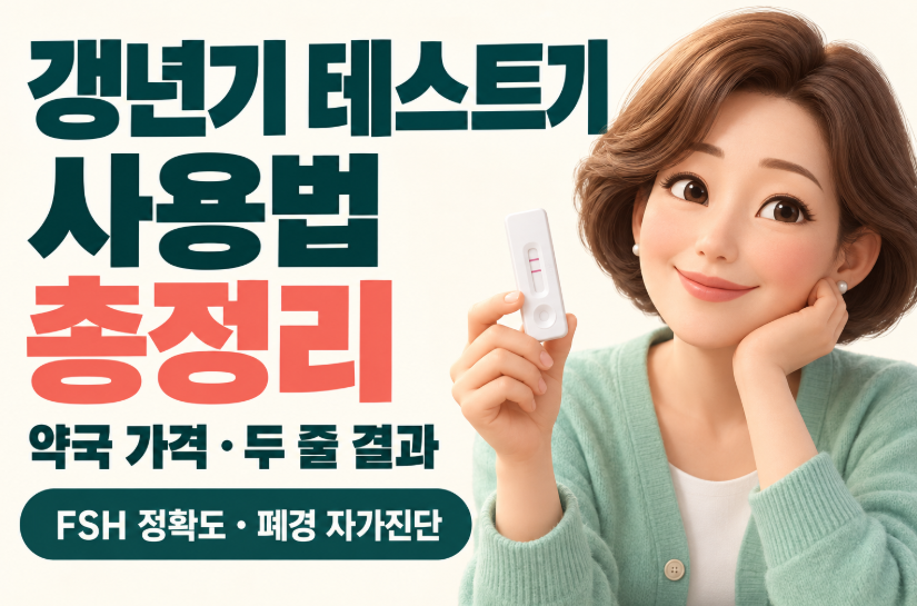 갱년기 테스트기 사용법 총정리｜약국 가격&middot;두 줄 결과&middot;FSH 검사 정확도&middot;폐경 자가진단