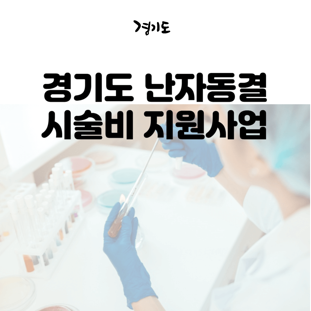 경기도 난자동결 시술비 지원사업