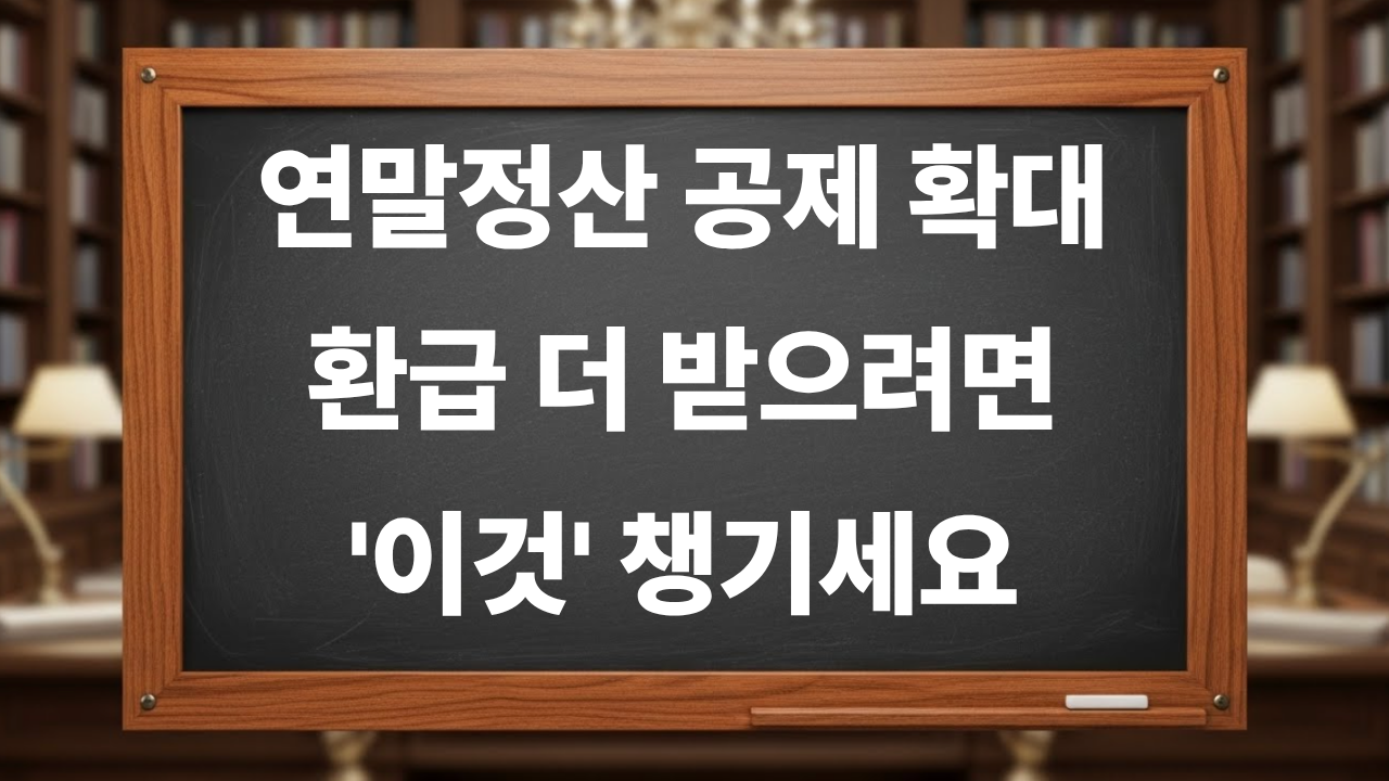연말정산 공제 확대, 환급 더 받으려면 &lsquo;이것&rsquo; 꼭 챙기세요 (13월의 월급)