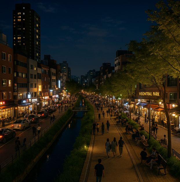 연트럴파크 야경 사진