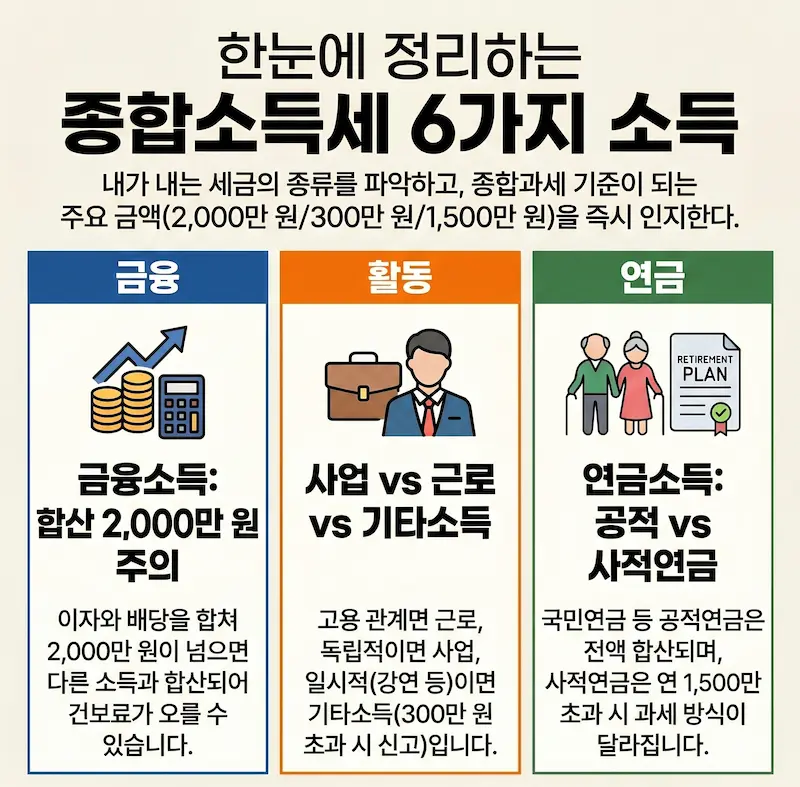 종합소득세 대상 6가지 소득