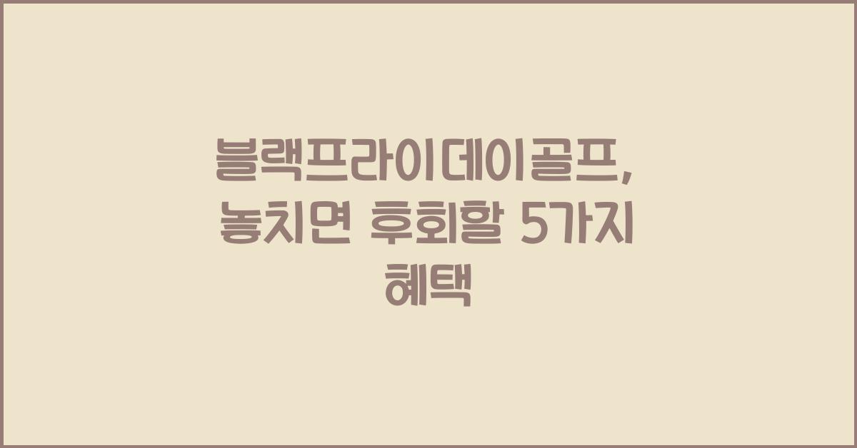 블랙프라이데이골프