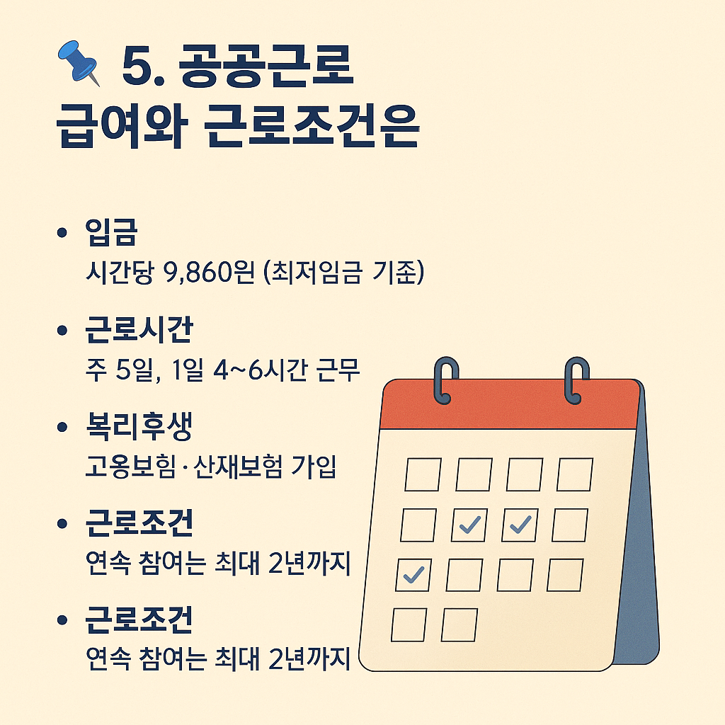 📌 5. 공공근로 급여와 근로조건은? - 타이틀사진