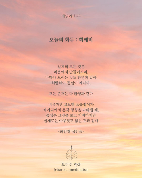 환희지의 보리수 명상 : Day 18 화두 : 허깨비