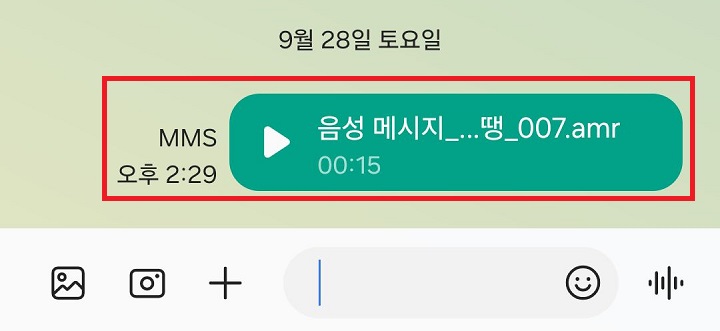음성 메시지 전송된 것 보임