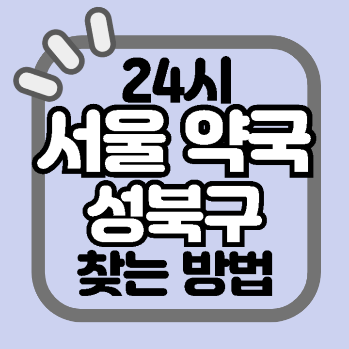 서울 성북구 24시 야간 주말 공휴일 명절 추석 설 약국 병원 동물병원 찾기