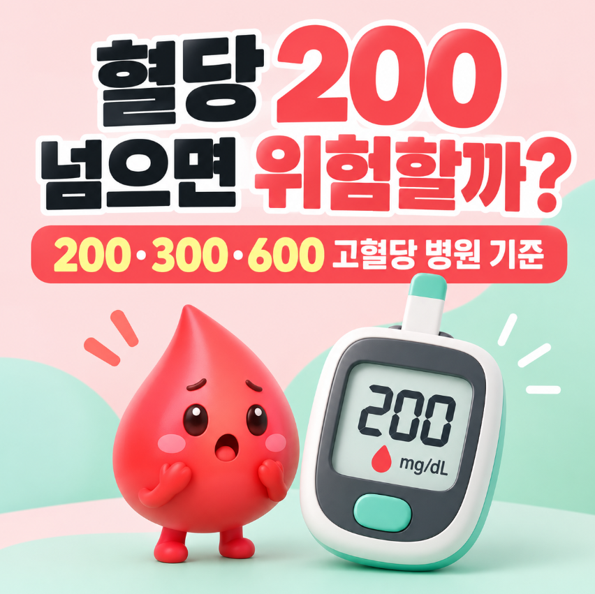 혈당 200 넘으면 위험할까?｜200&middot;300&middot;600 고혈당 병원 가야 하는 기준 총정리