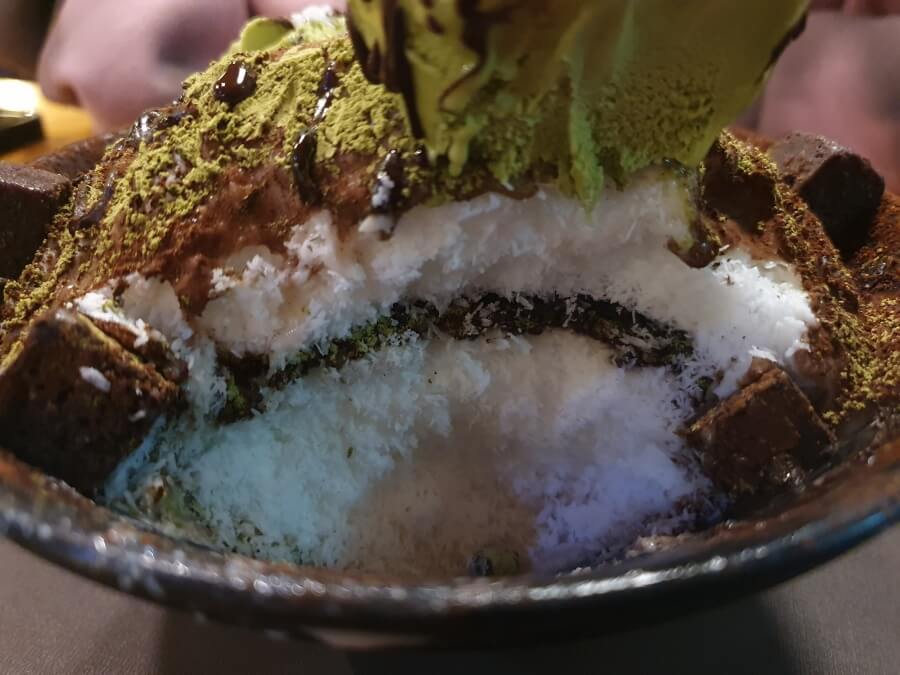 그린티초코설빙-단면