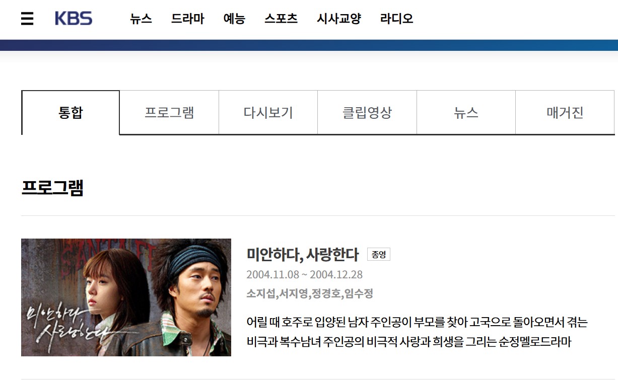 미안하다 사랑한다 OTT