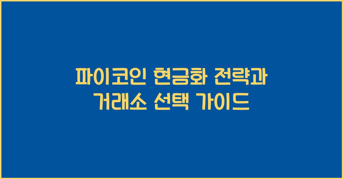 파이코인 현금화