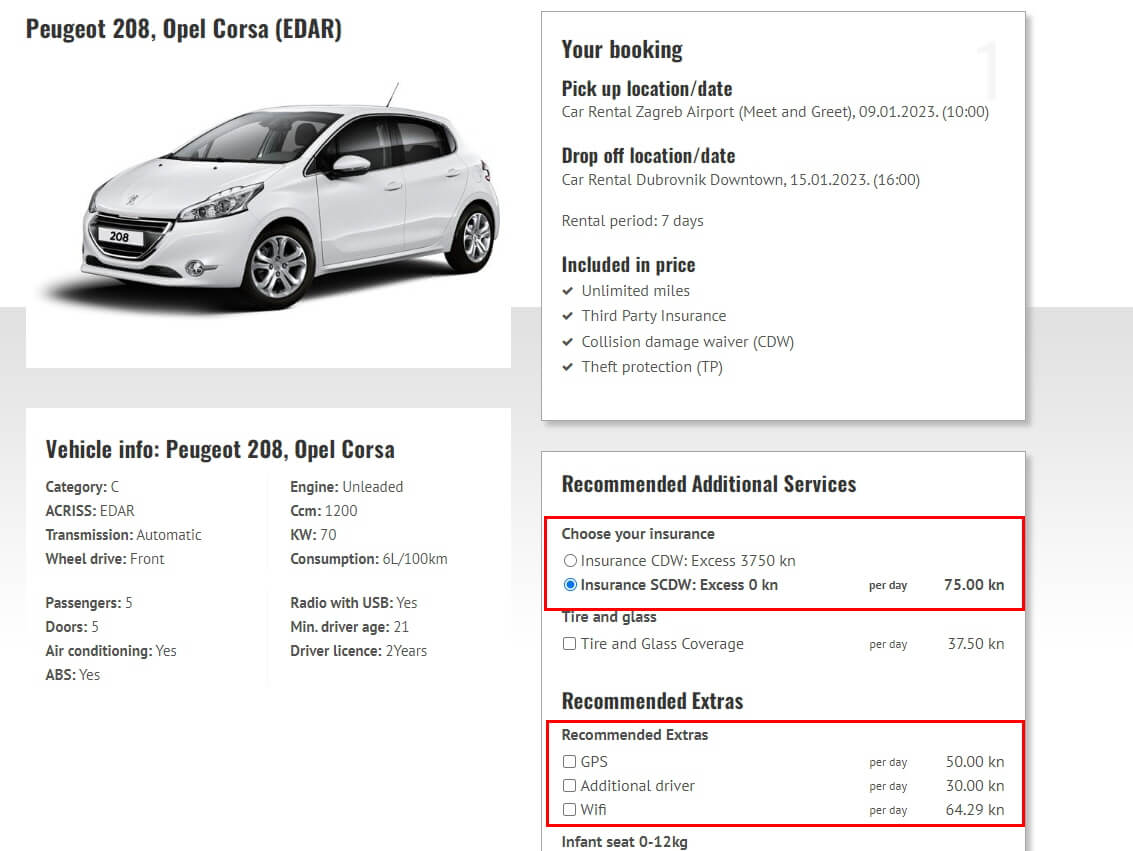 크로아티아 렌트카 여행 예약 방법 3
