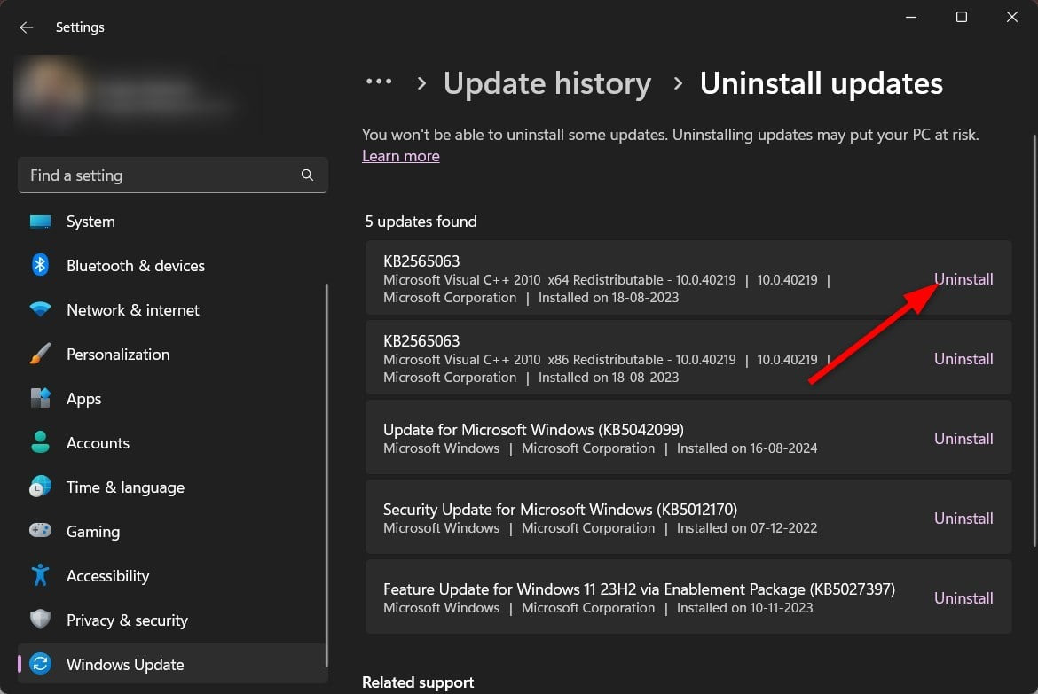 윈도우 사진 업데이트 제거