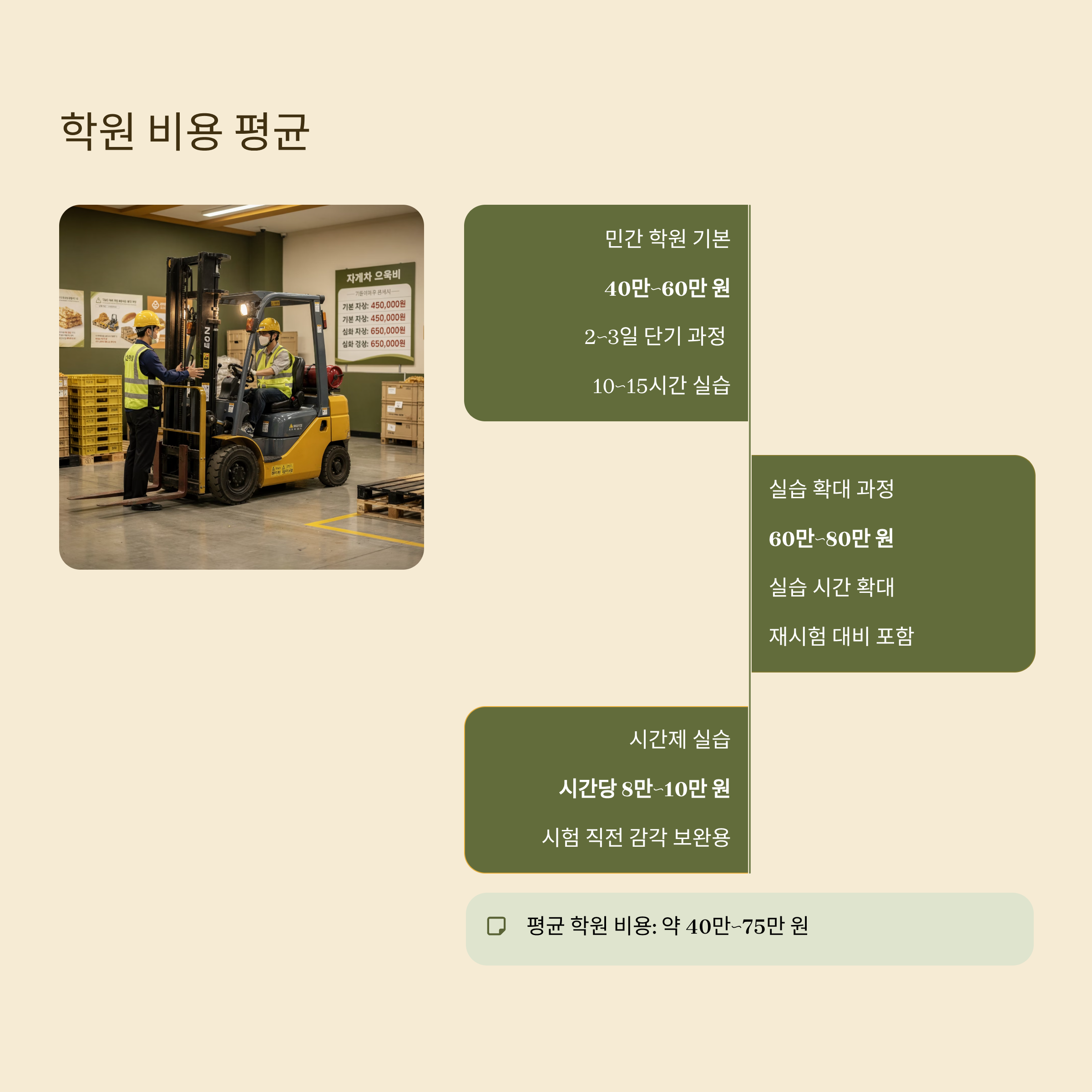 지게차 면허 따기 학원비용