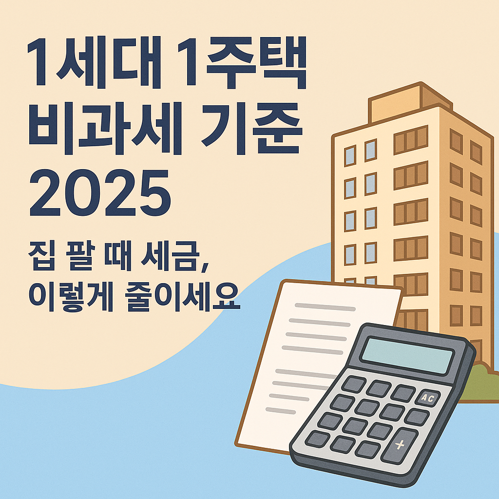 1세대 1주택 비과세 기준 2025, 집 팔 때 꼭 알아야 할 절세 전략