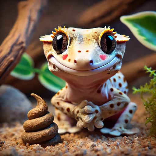 크레스티드 게코의 건강 상태를 알려주는 배변 관찰