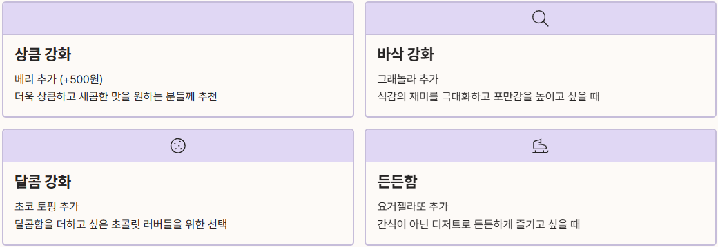 메가커피 요거젤라또 추가 토핑 옵션 정리 이미지