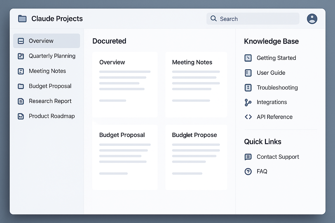 Claude Projects 작업 공간 대시보드