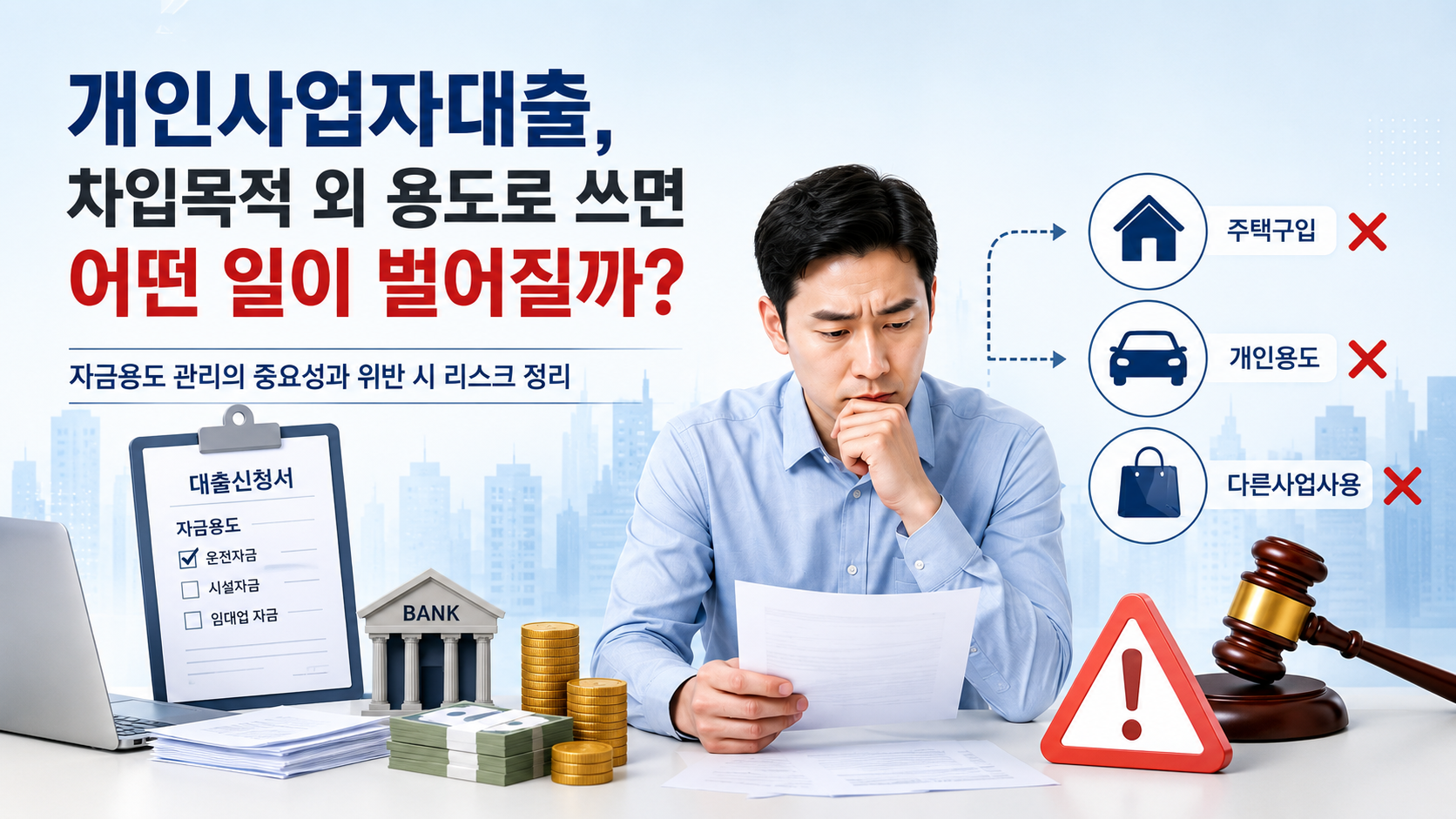 개인사업자대출 차입목적외 유용 내용 본문 대표 이미지