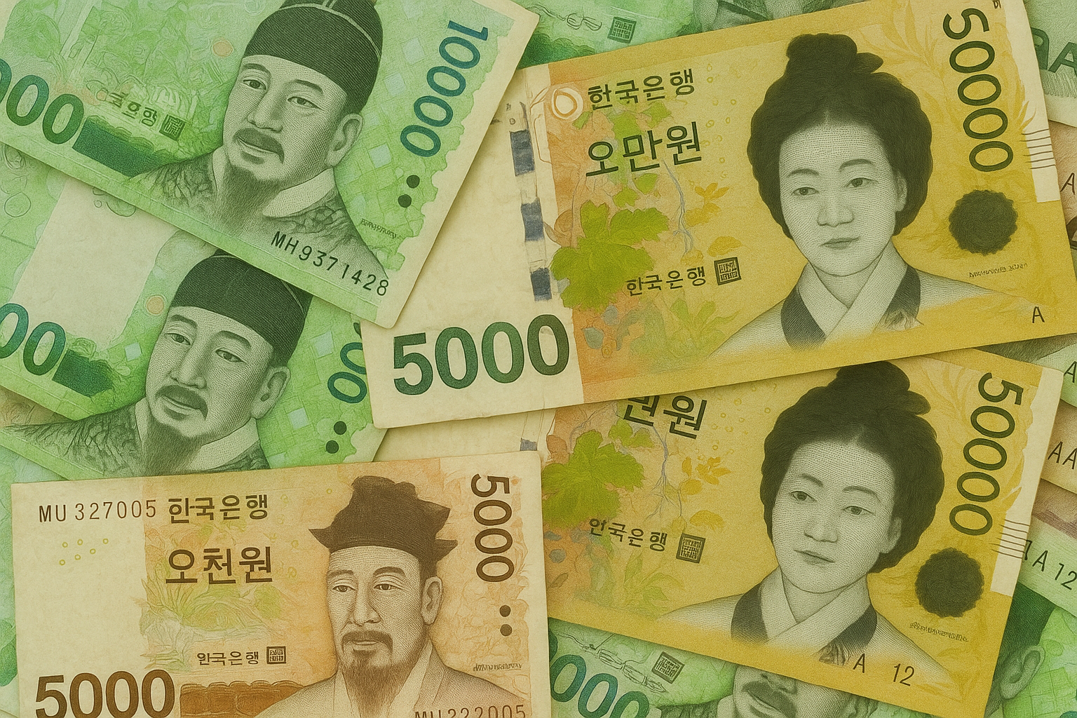 프리랜서 세금 환급금으로 수령 가능한 한국 지폐 이미지 예시