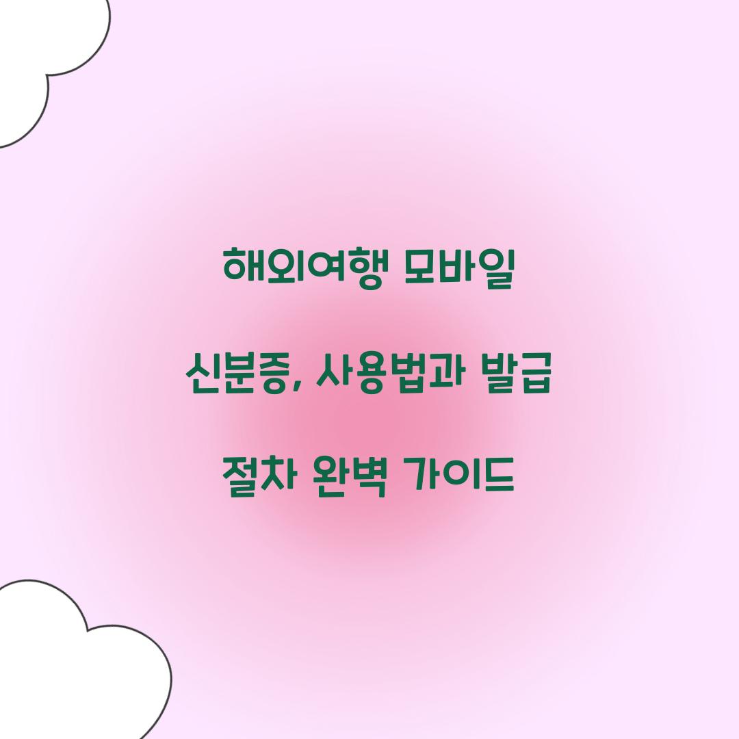 해외여행 모바일 신분증