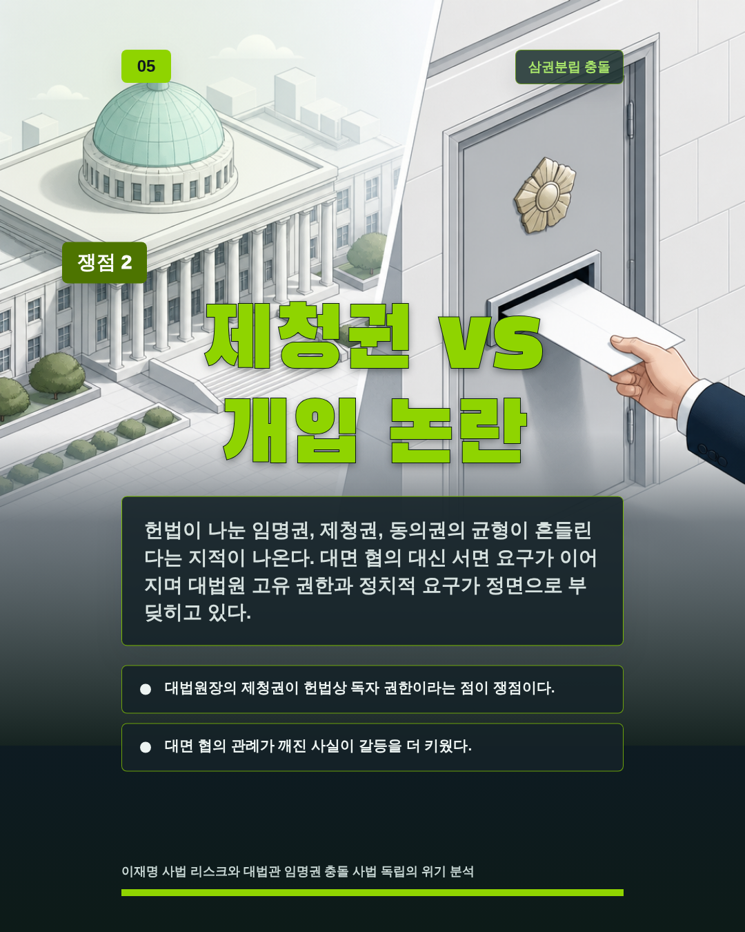 제청권 vs 개입 논란