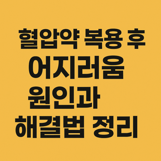 혈압약 복용 후 어지러움 원인과 해결법 정리 ❘ 병원 가야 하는 기준 안내