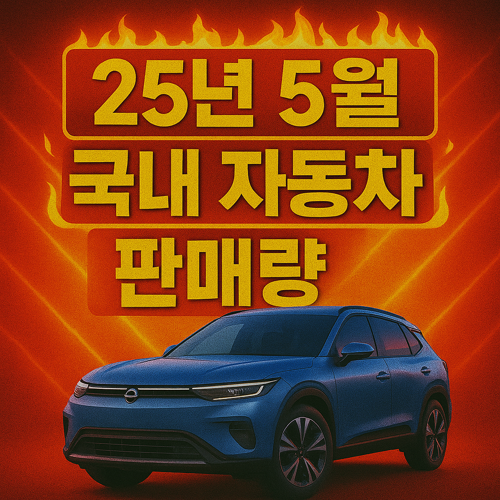 25년 5월 국내 자동차 판매량 브랜드별 모델별 판매 순위 블로그 썸네일