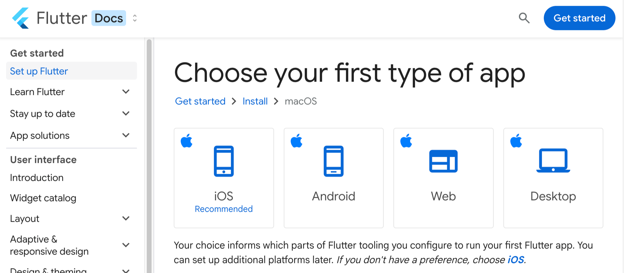 Choose your first type of app