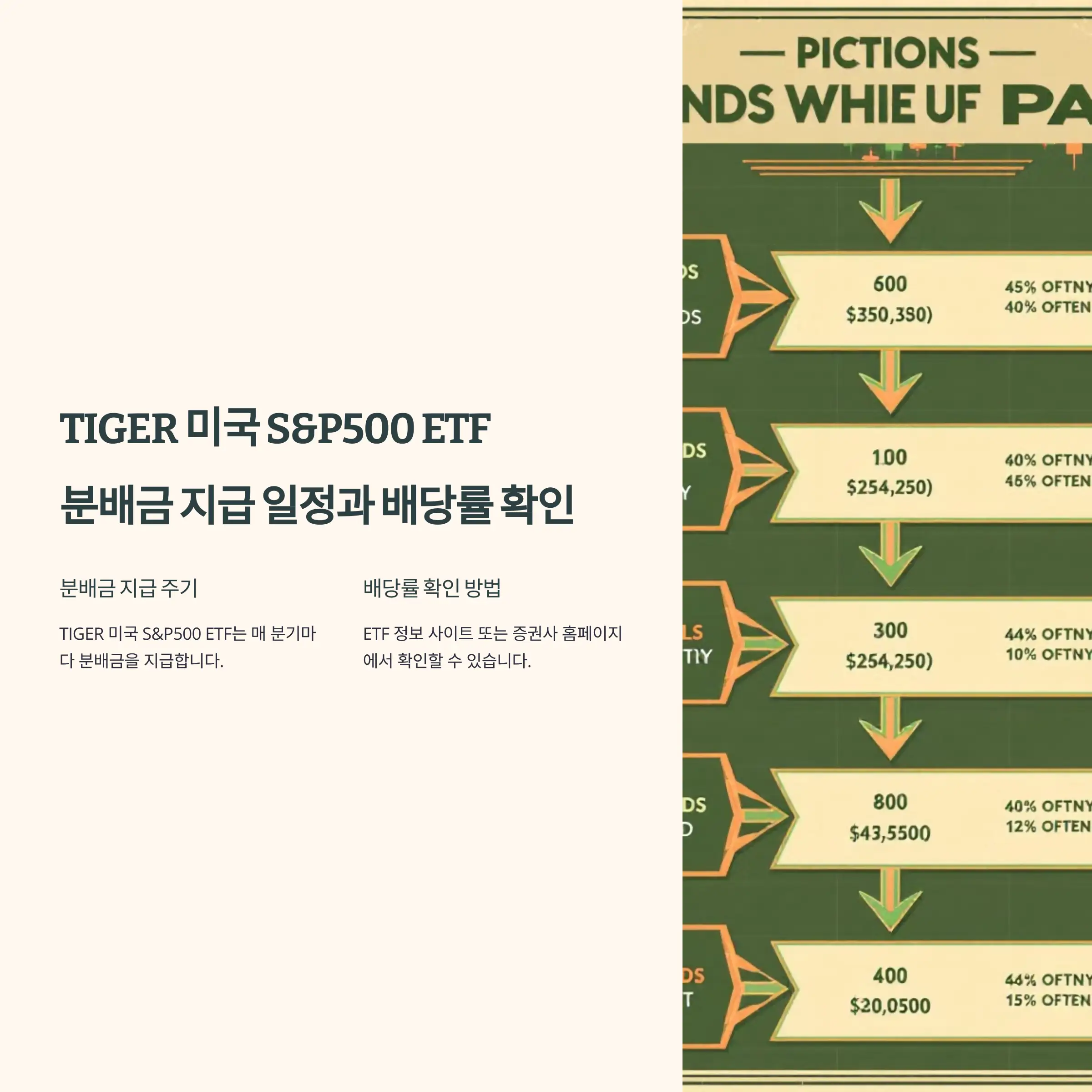 TIGER 미국 S&amp;P500 ETF 분배금 지급 일정과 배당률 확인