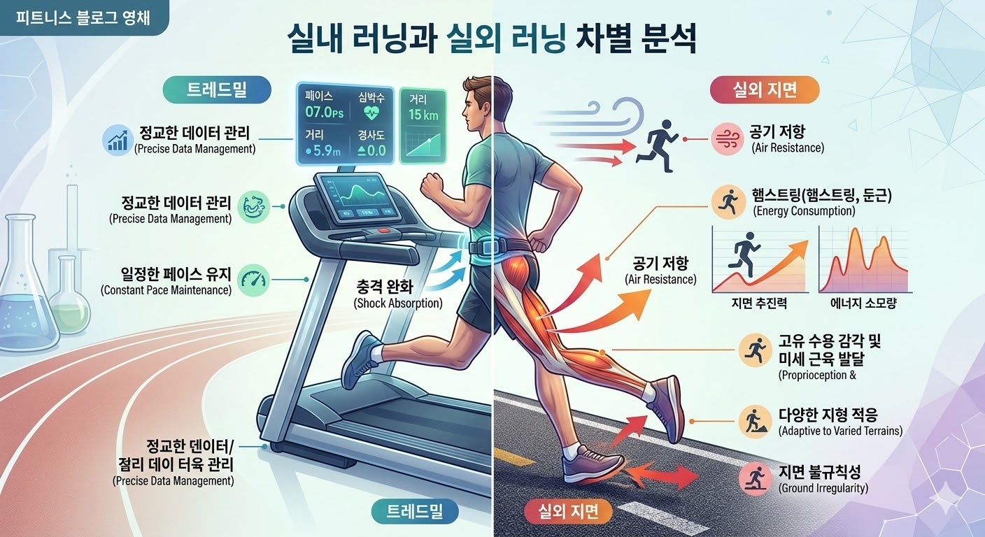 실내 러닝과 실외 러닝 장점과 단점