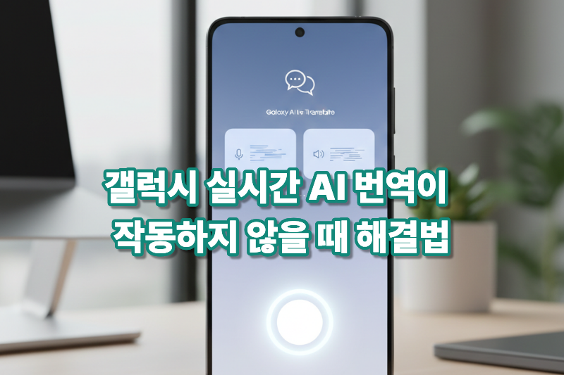 갤럭시 실시간 번역 기능이 작동하지 않는 모습