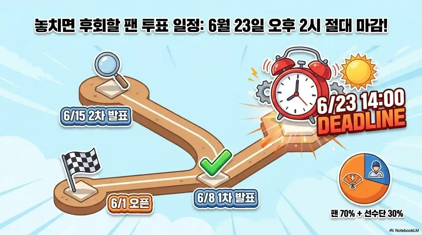 2026 KBO 올스타전 팬 투표 일정 6월 1일 오픈 6월 23일 오후 2시 마감 팬 70퍼센트 선수단 30퍼센트 반영
